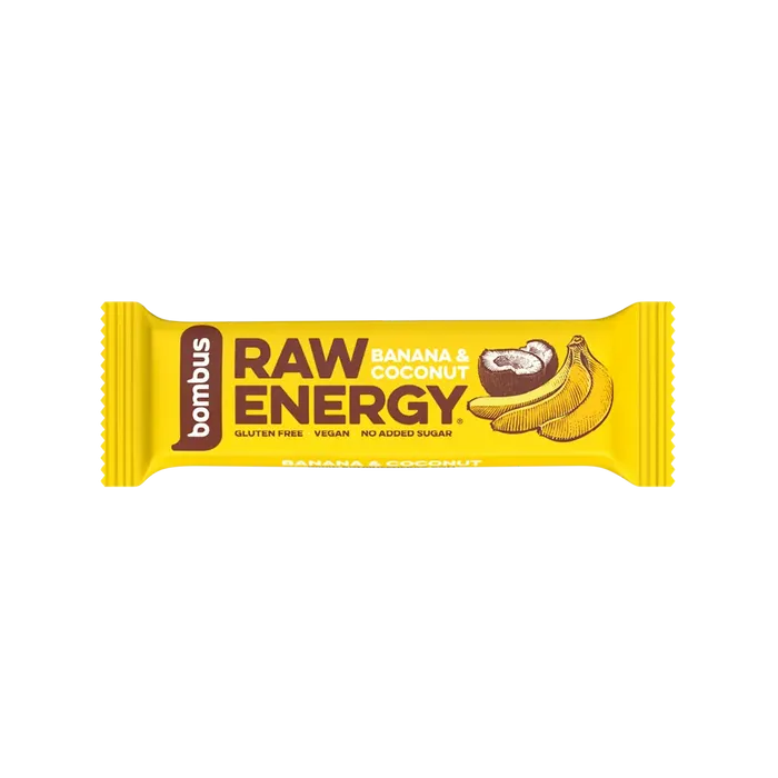 Bombus Raw Energy tyčinka banán a kokos 50 g
